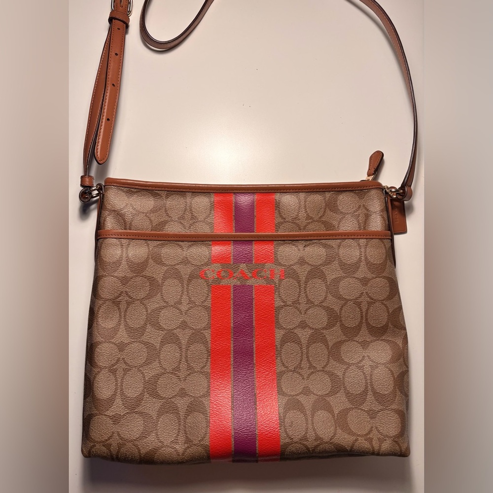 Coach Varsity Stripe File Crossbody Bag